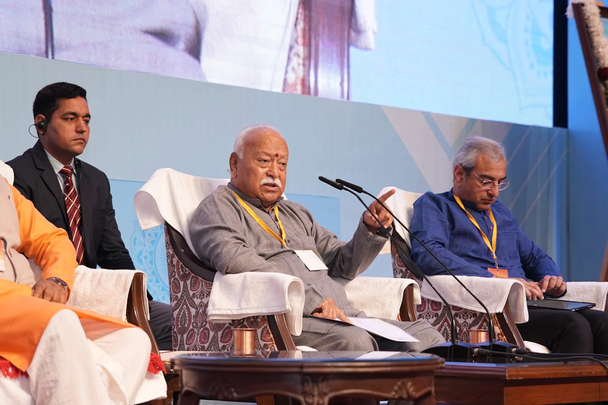RSS chief Mohan Bhagwat at an event in Bhopal