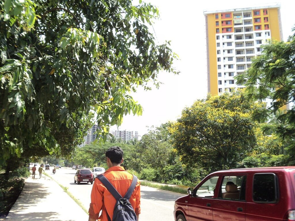 A city road in Thiruvananthapuram